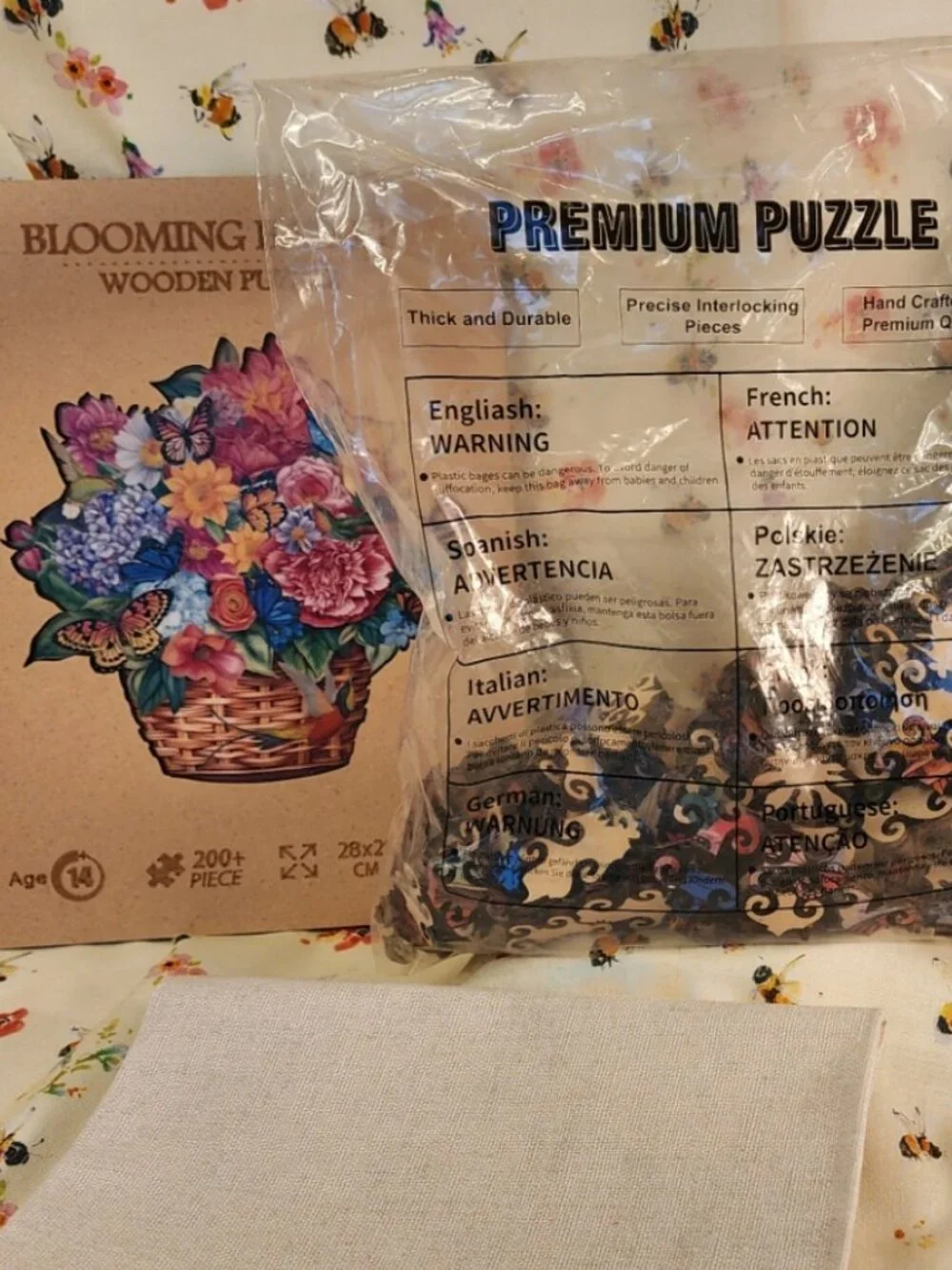 NWOT Unique Blooming Basket Wooden Puzzle 200+ Laser Cut Wooden Pieces